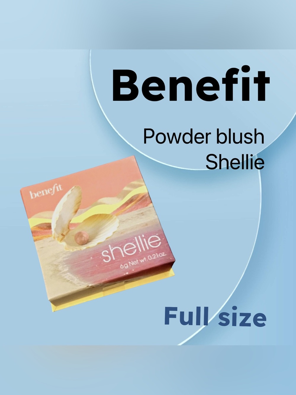 ⬇️🇺🇸🆕NIB BENEFIT |FULL| Radiant Satin finish Shellie Silky-Soft Powder Blush*